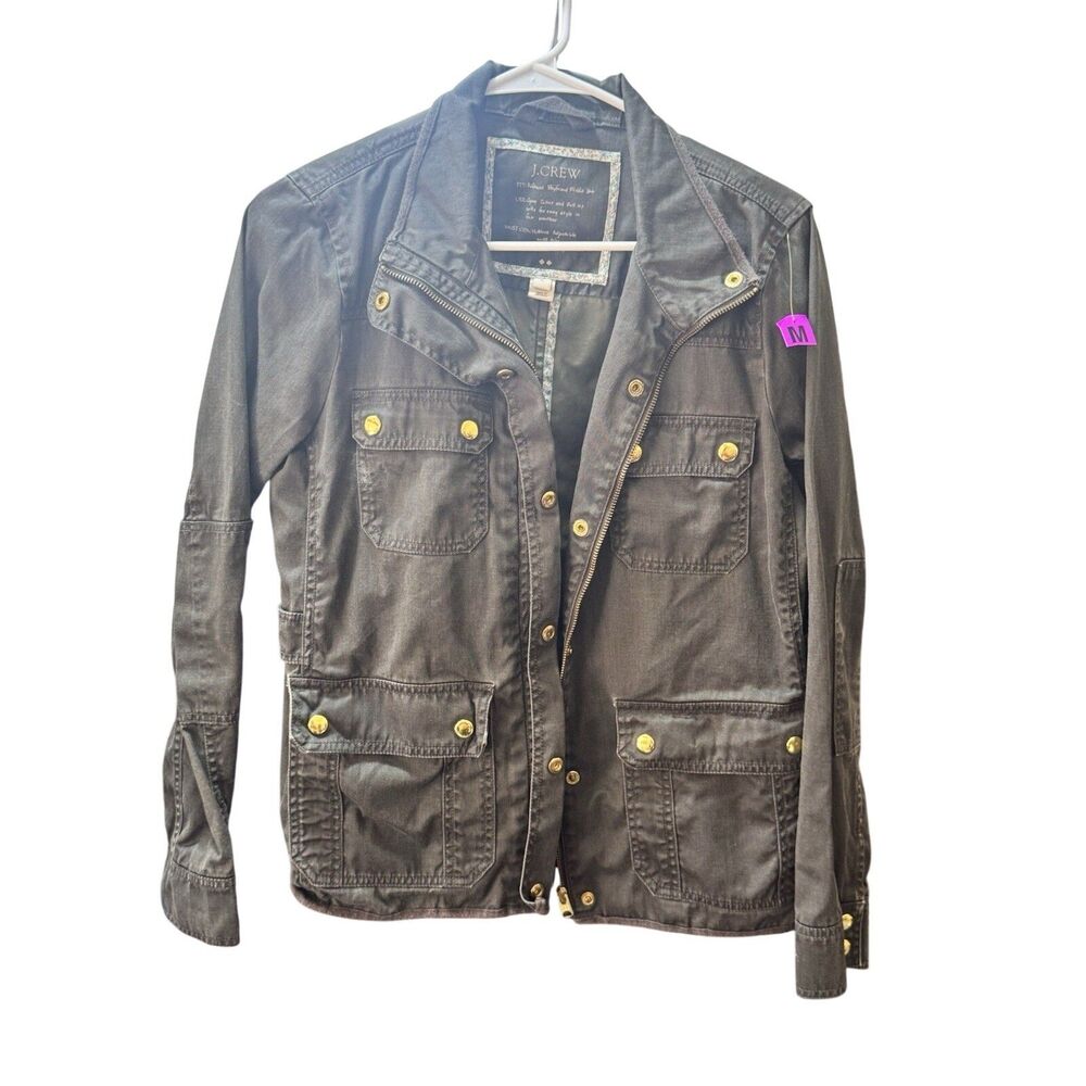 J. Crew Women's Downtown Field Jacket In Green Gold Size M Medium
